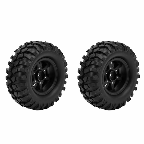 2pcs 1.9 Inch 96mm Rubber Tires with Alloy Wheel Rims for Axial SCX10 1/10 RC Crawler CarBlack