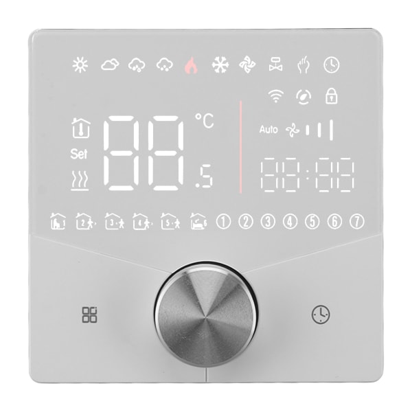 Smart digital termostat LCD färgskärm exakt styrning intelligent temperaturregulator vit