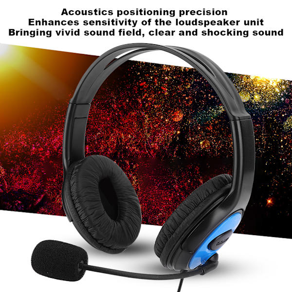 A4 ABS Lättvikts Gaming Headset Brusreducerande Mikrofon Hörlurar Utrustning för PS4/X ONE