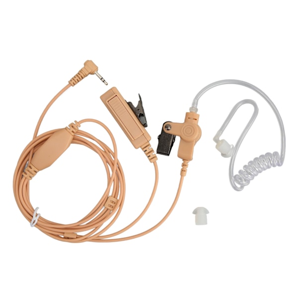 2,5 mm akustisk rør-ørestykke Single Pin PTT-knapp Walkie Talkie Headset med stålklemme for Motorola for Talkabout Brown 1Pc