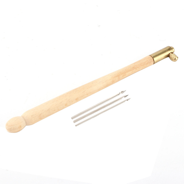 Tambour-nål - Ergonomisk designet skridsikkert håndtag - Nem at bruge fransk broderi hækling med 3 nåle til syning DIY