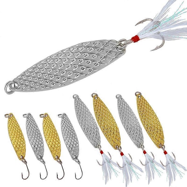 5 stk. Skeer Hårde Fiskelokker Treble Kroge Metal Fiskelokke Agn Fisketilbehør (15g Lys Sølv)