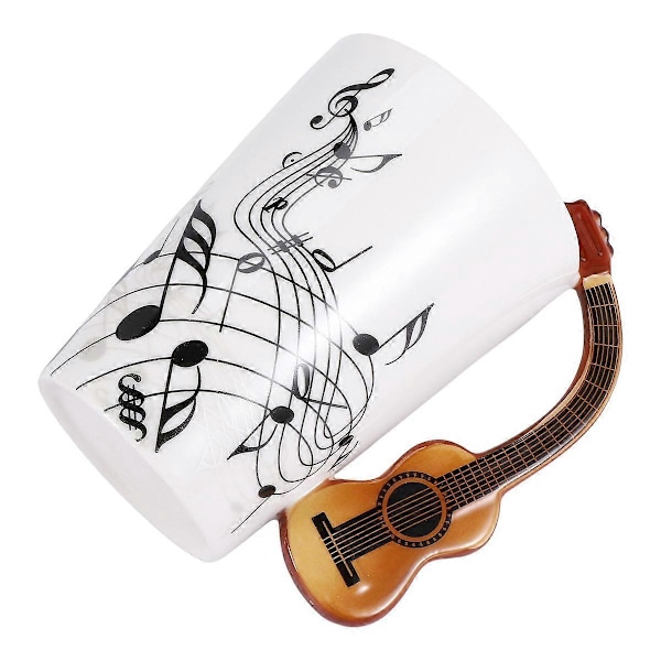 Gitarhåndtak keramisk fritt spektrum krus unik musikkinstrumentkopp