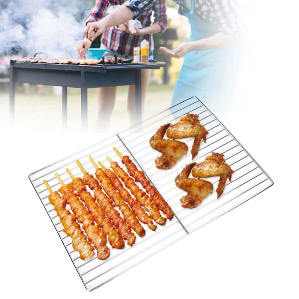 Non-stick BBQ-rist i rustfrit stål til stor BBQ-ovn (30 x 45 cm)