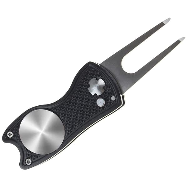 Bärbar Golf Divot Tool Golf Green Reparations Pitch Fork Bollmarkör Träningsverktyg