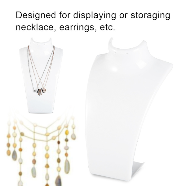 Halsband Örhängehållare Skyltdocka Huvud Bystställ Modell Shop Smycken Displayställ (Vit)