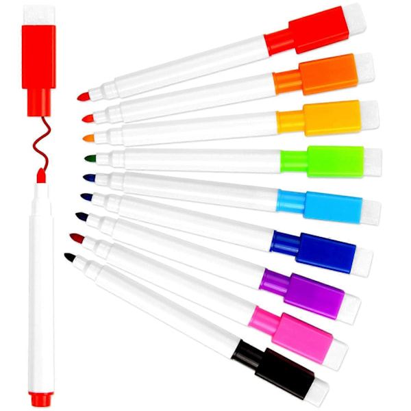 Whiteboard Markers 9 Delar Whiteboardpennor och Sudd set