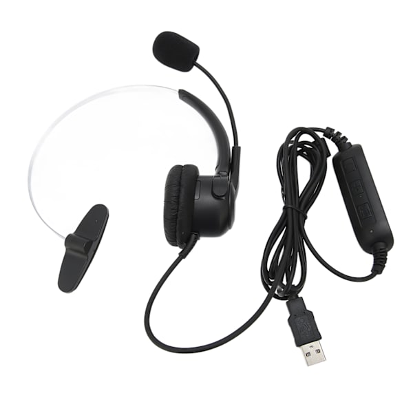 USB-headset med mikrofon brusreducerande volymkontroll för affärsmöten Skype telefoncenter kontor