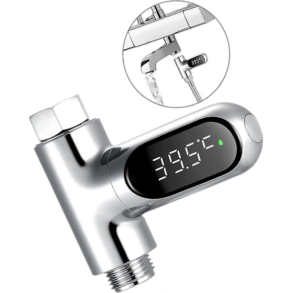 Baby Badtermometer, LED Digital Duschtemperaturvisning 0~100 Baby Badvattentermometer 360 Roterande Skärm för Hem, Kök, Badrum