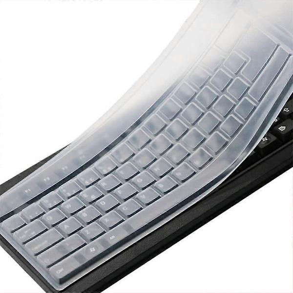 Universal støvtæt og vandtæt tastaturbeskyttelsesfilm til PC computer 104/107 taster standard desktop tastatur, genanvendelig.