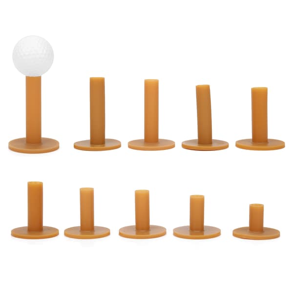 10 stk. Golftees af gummi, slidstærk golftrænerhjælp, teeholder, driving range, golftilbehør