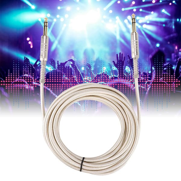 Gullbelagt 6,35 mm hann til hann adapter Stereo forlengelse lydkabel kontaktledning (5M)