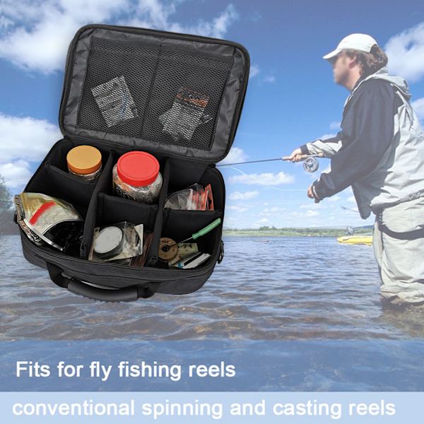 Fiskeväska över havet Fiskepaket Stor kapacitet Multificka Rulle Fiskelina 35x13,5x24cm