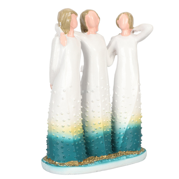 3 Kvinder Statue Harpiks Håndlavet Dekorativ Ornament Søstre Venner Figur til Home Desktop