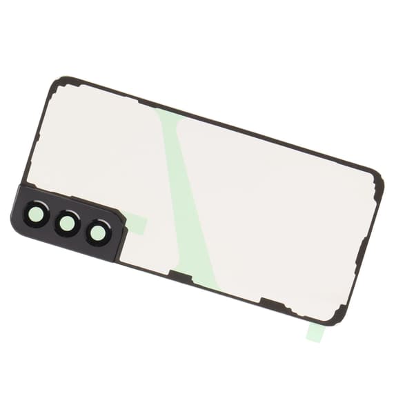 Baggrundsglasdæksel Transparent Sort Ramme med Mobiltelefon Stativ Bagdæksel Husdør til Galaxy S22+Plus
