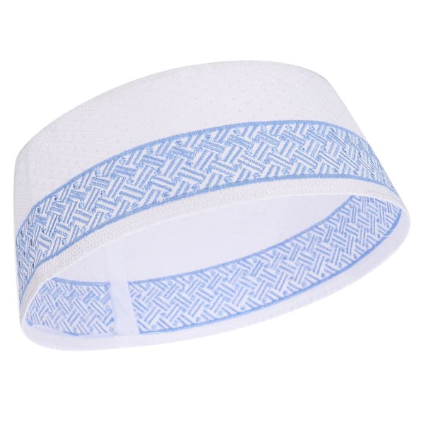 Polyester Blandet Bomuldsklud Muslimsk Bedebøn Hat Islam Mand Broderi Hat (Blå 59cm)