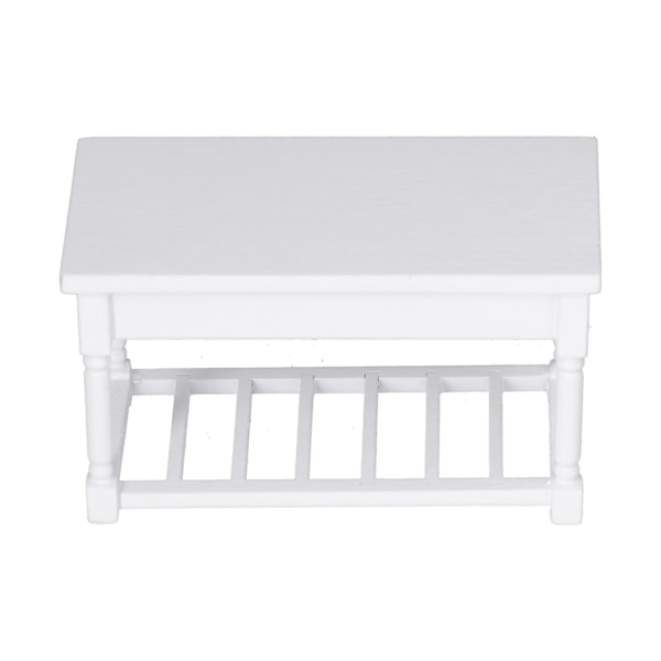 1:12 Nuken talo Keittiöpöytä Puinen Mini Valkoinen Yöpöytämalli Miniatyyrinuken talolle