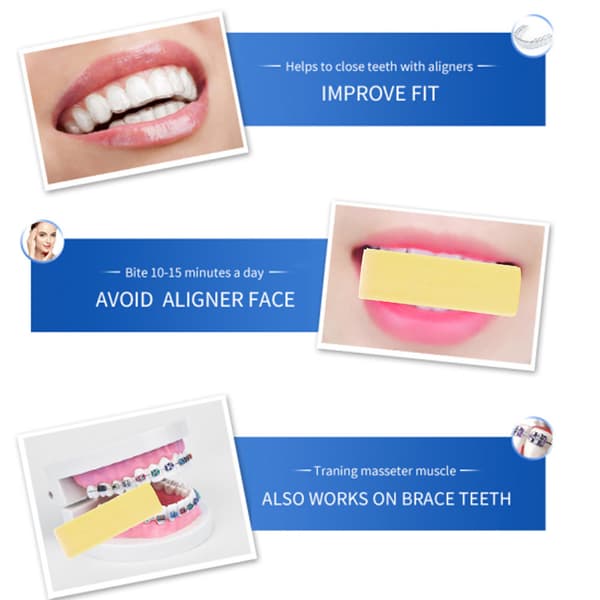 Aligner Chewies Ortodonti Bite Tenner Chewies Ortodonti Retainer Munnpleie (Sitron)