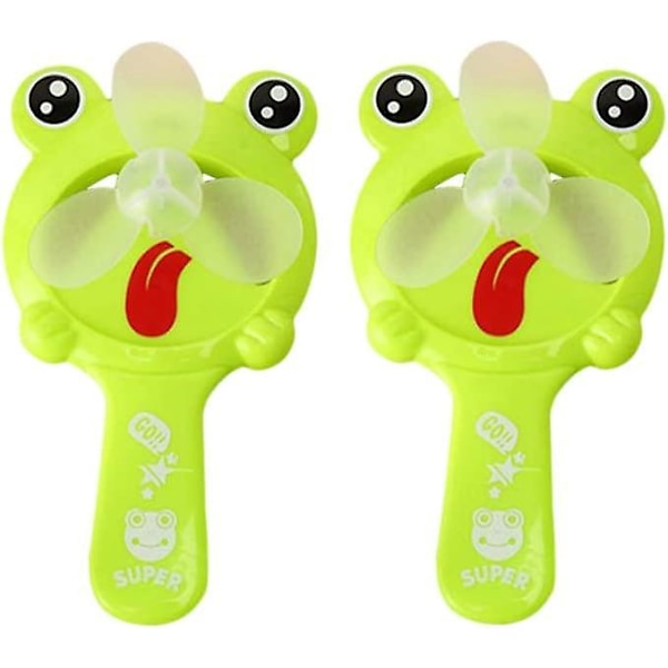 2-pack Mini Groddformad Portabel Kylfläkt för Utomhusbruk Barn Utan Batteri Present (Grön)