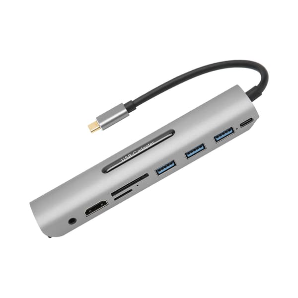 9-i-1 Type-C dokkingstasjon Type-C til HD multimedia-grensesnitt/VGA/USB3.0/PD-adapter
