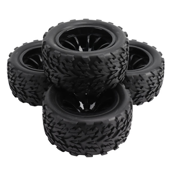 4 kpl RC-auton renkaat Kumista Musta RC-renkaat ja vanteet Sarja TRAXXAS SLASH RC Short Course Truck 1/10