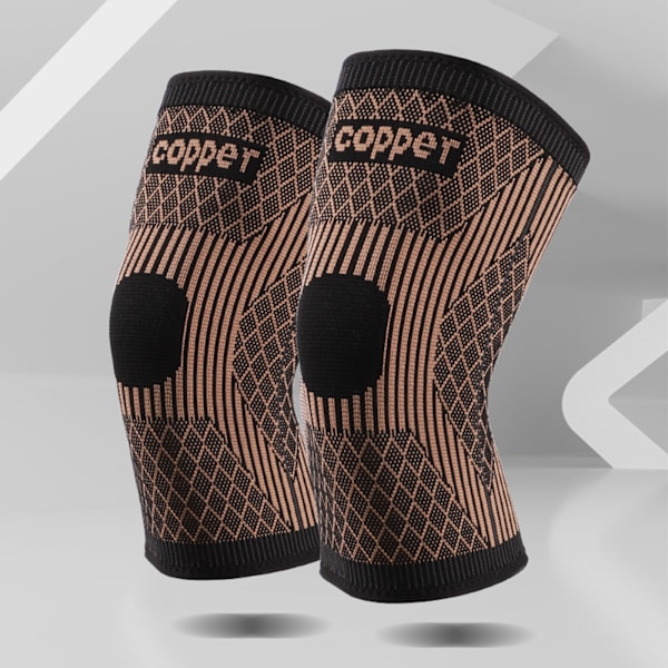 Nylon stickade knäskydd cykling basketboll badminton kopparfiber andningsbar halkfria sport knäskydd S