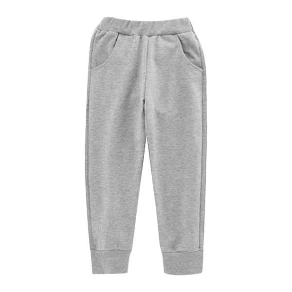 Fleecebyxor för barn Elastisk midja Supermjuk bomull Casual Varma fleecebyxor för utomhusbruk Vinter Grå XL