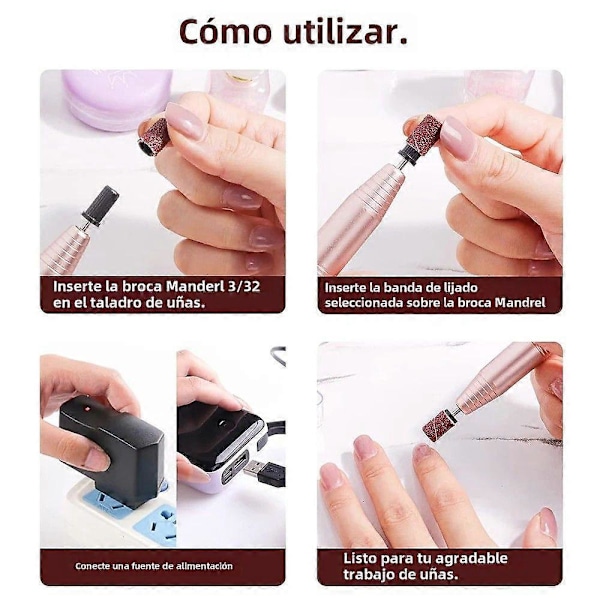 500-pack Nagelpoleringsremsor med 80/120/180/240 Korn Professionell Manikyr Lämplig för Nagelborr för Akrylnaglar NSB180Grit-500pcs