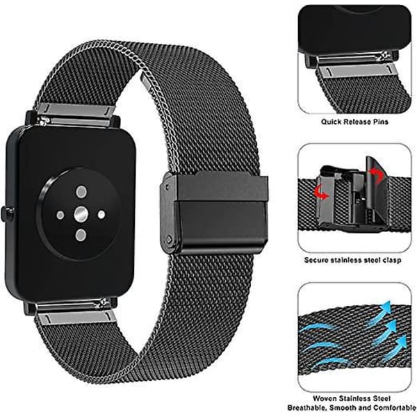 Rostfritt stål vävt watch för Amazfit GTS 2, GTS 2 Mini, Bip, GTS 3, GTS 2e och GTR 40mm