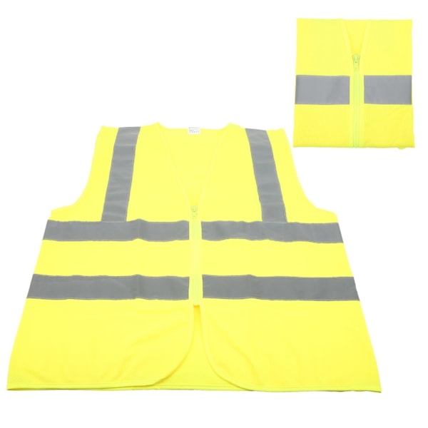 Reflekterende stribe vest mesh sikkerhedssele cykel vest med gitter fluorescerende gul