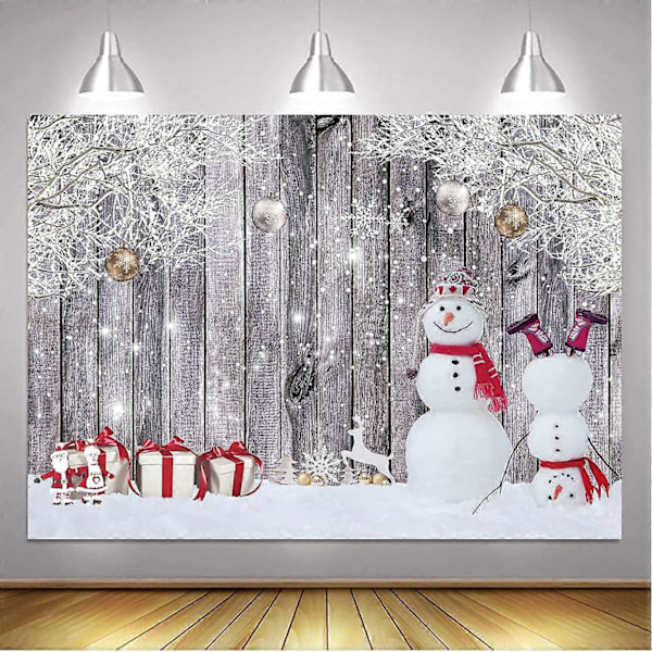 Julebaggrund, Snemand Baggrund, Julepynt til Hjemmet, Fest, 7x5ft