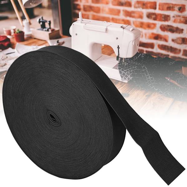 Stickad elastiskt band tjocknar sytillbehör hantverkskollektion för skyddskläder manschetter svart 30 mm bredd