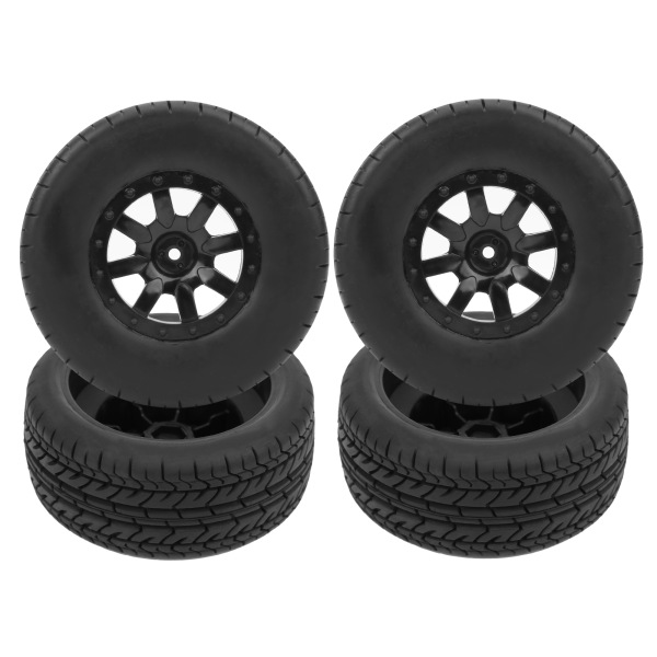 4 kpl RC Short Course Truck -renkaat ja vanteet RC -lisävaruste, sopii 1/10 Traxxas Slashille (10044)