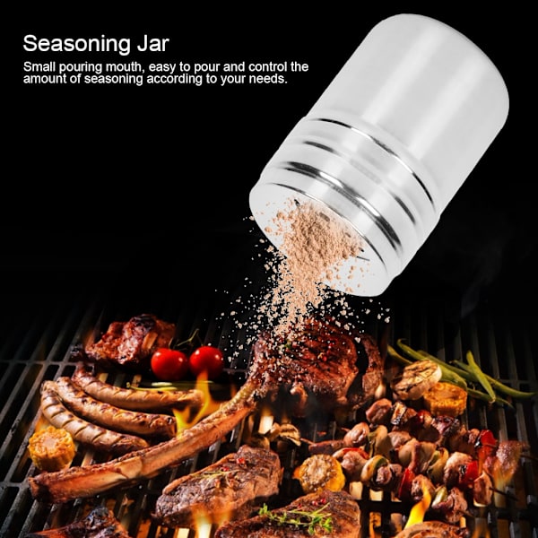 6 stk krydderglass pepper saltkrukke kjøkken krydderboks med oppbevaringspose utendørs camping grill