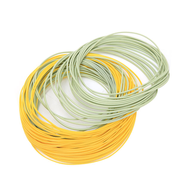 Nylon Grön Gul PVC Beläggning Svetsad Ring Motvikt Front Flytande Flugfiske LineWF6F