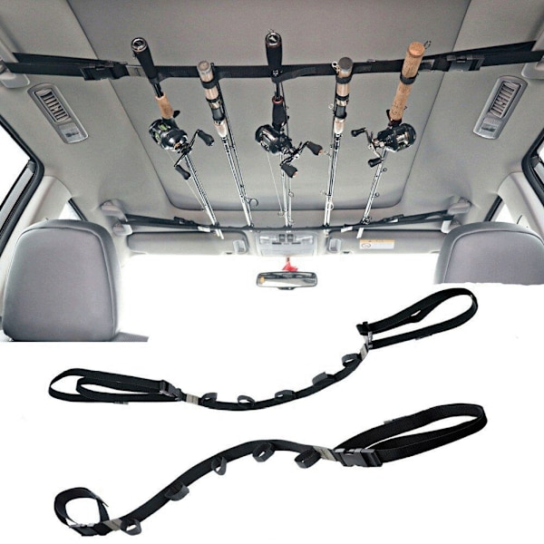 2 stk Bil Fiske Stang Feste Stropper Justerbar Slitasjefri Fiske Stang Holder Belte