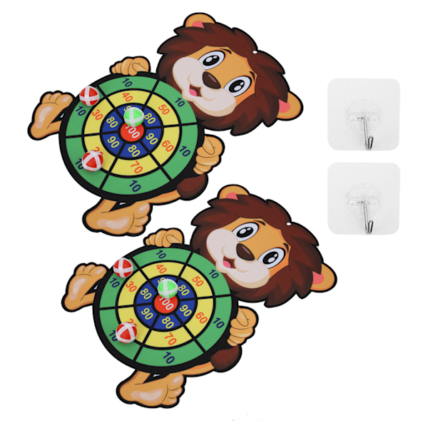 2 Set Darttavla Spel Säker Klassisk Darttavla Set Inomhus Party Dart Spel Present för Pojkar Flickor Djurstil
