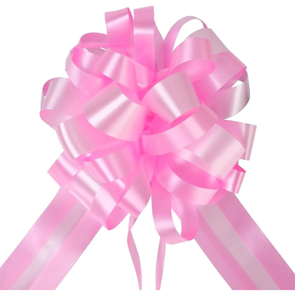 10 rosa band-dragbågar för presentkorgar, blomsterarrangemang, bröllopsbilar och festdekorationer