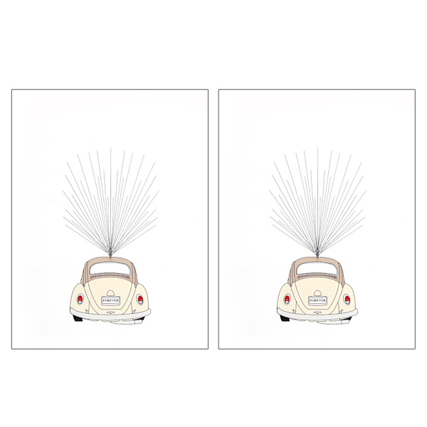 2Set Cartoon DIY Vieras Allekirjoitus Sormenjälki Kirjaudu Maalaus Vieraskirja Hääjuhla Koristeluun