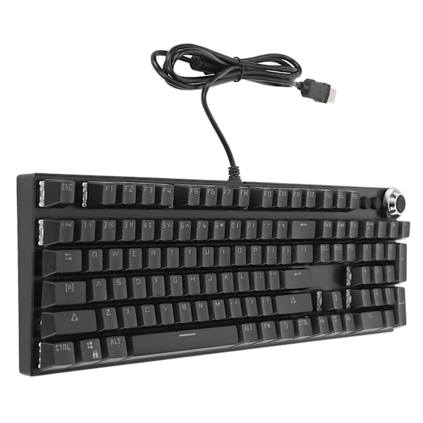 Mekanisk tangentbord med kabel, stöd för spel, bakgrundsbelysning, grön axel, tangentbord med 104 tangenter för stationära PC-spel, kontor