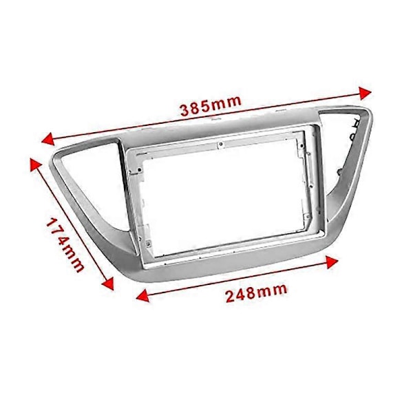 2Din 9-tums Radio DVD Panel Trim för 2 Accent 2017-2018