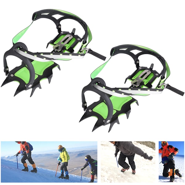 1 par 14 tenner Ice Crampons Anti-Slip Shoe Grips Spikes Klosser for utendørs snøvandring klatring