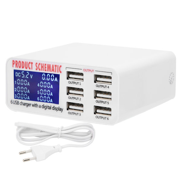 USB portit laturi Älykäs power 40W EU-pistoke 100-240V 50-60Hz