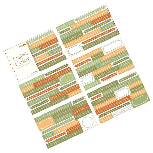 20 arkkia Scrapbook-tarravihko, hienovarainen innovatiivinen englantilainen DIY-suunnittelijatarra Scrapbook-muistikirjaan, päiväkirjaan, tyyppi 3