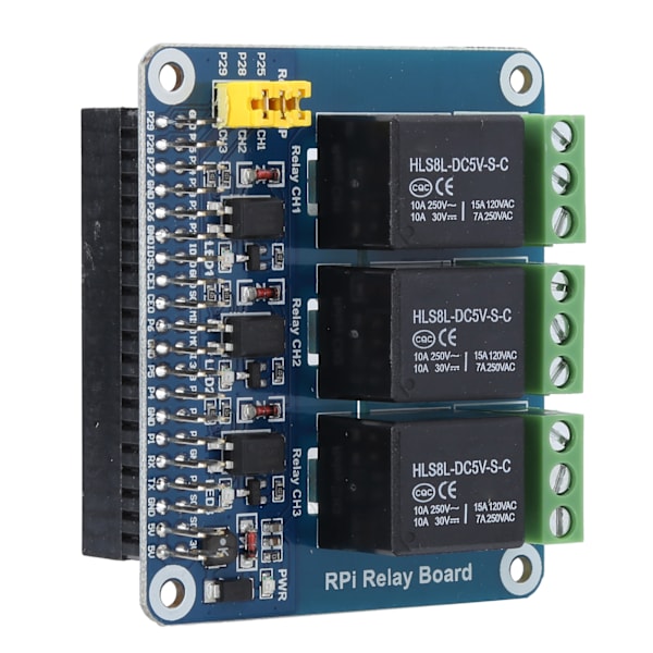 3-vejs relæmodul udvidelsesmodul egnet til Raspberry Pi a b 2b 3b 4B (3-vejs relæmodul)