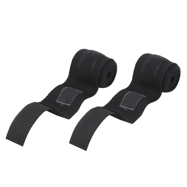 Et par sorte polyurethan 3M bokseviklebandage Fighting Sanda Muay håndbind Sportsstrop Sort elastisk 3m