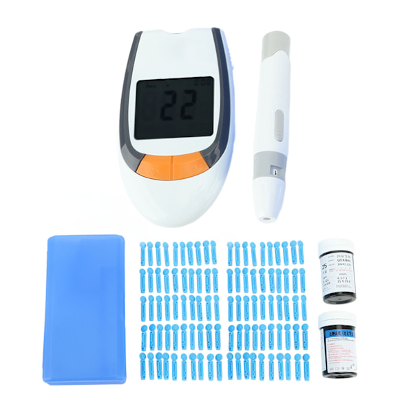 Blodsockermätare Kit 100 Blodsocker Testremsor 100 Lansetter Hög Noggrannhet Diabetes Testare