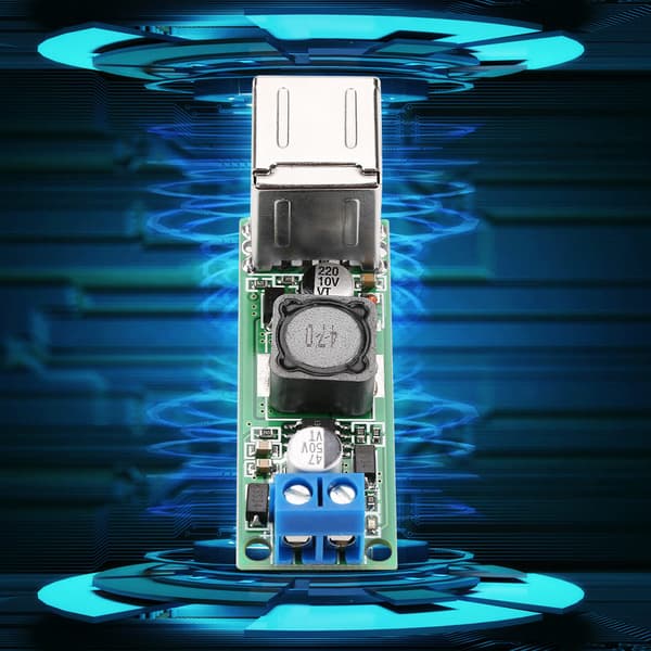DC-DC Spenningsnedtrappende Strømforsynings Buck Modul 6-35V til 5V 3A Dobbel USB
