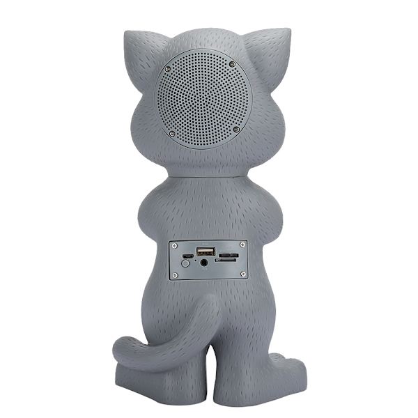 Cartoon Cat LED Bluetooth-högtalare Stereo Trådlös Plug-in Kort Musikspelare Grå