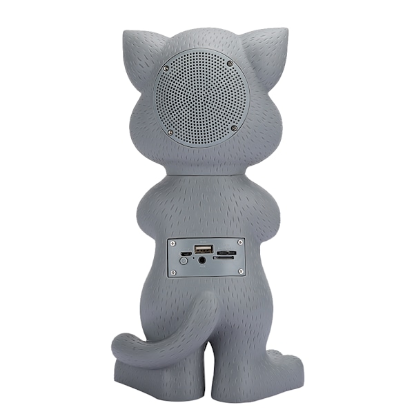 Piirretty kissa LED Bluetooth-kaiutin Stereo Langaton Plug-in-kortti Musiikkisoitin Harmaa
